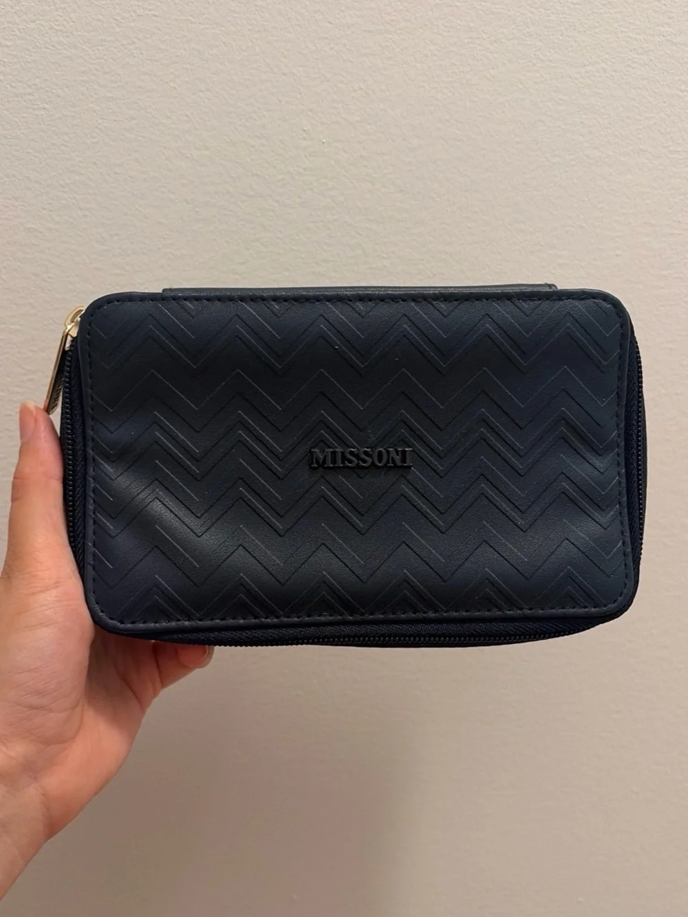 Missoni Black Chevron Zip Toiletry Bag